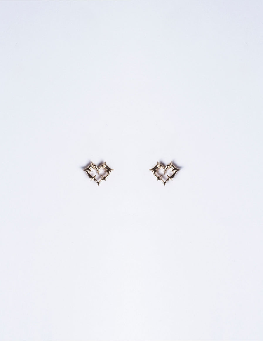 Pair of Tiny Tough Love Studs in 14K Gold