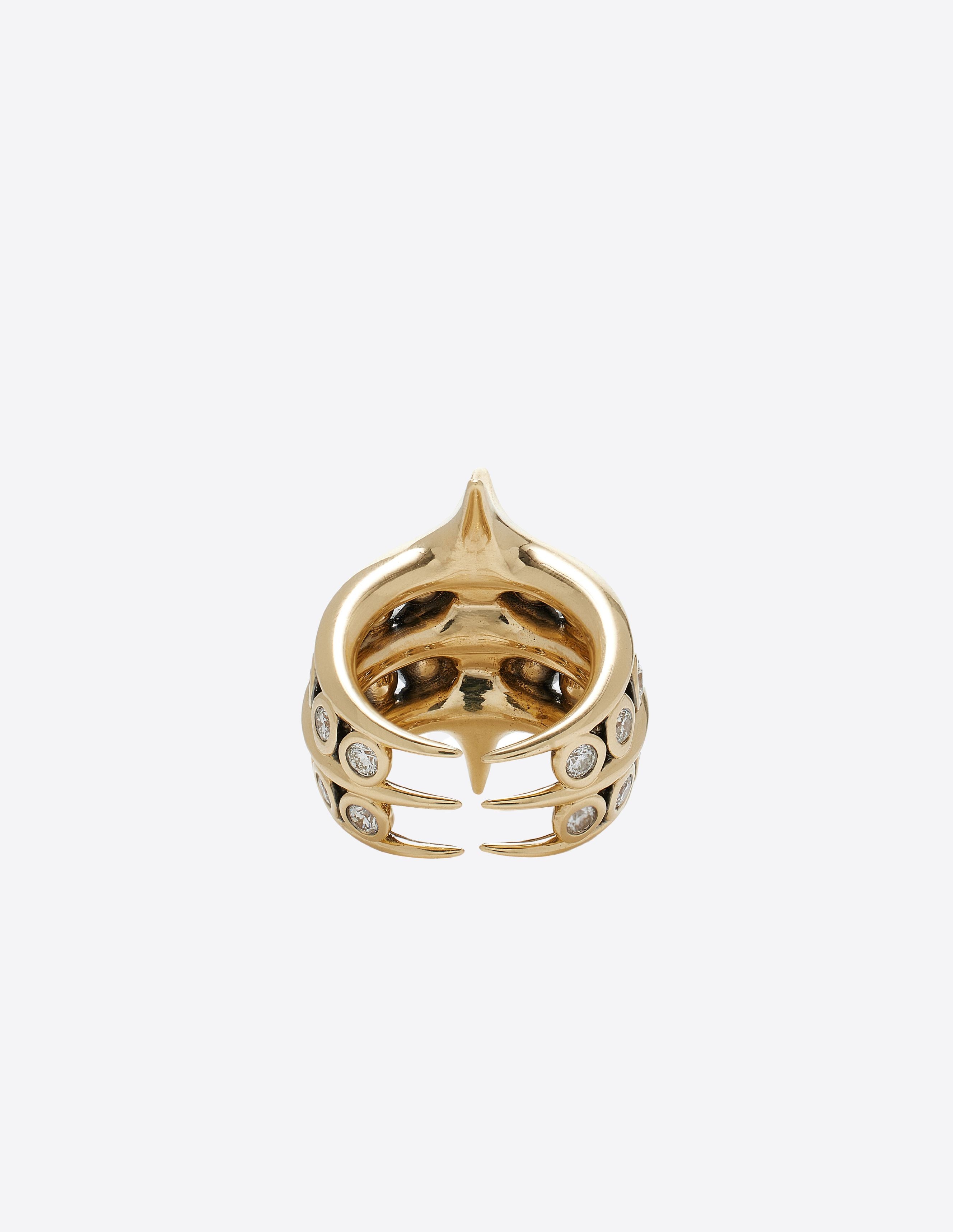 Spike Network Ring in 18K Yellow Gold with Diamonds