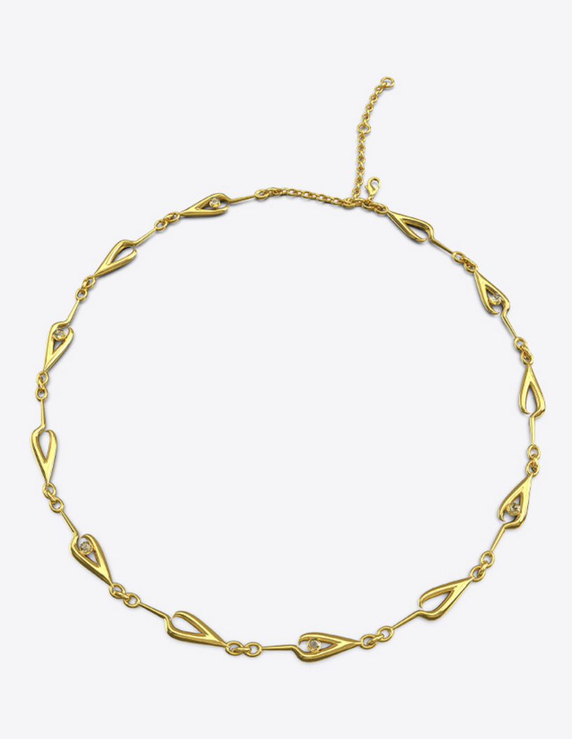 Iklwa Chain in 18k Gold with Diamonds