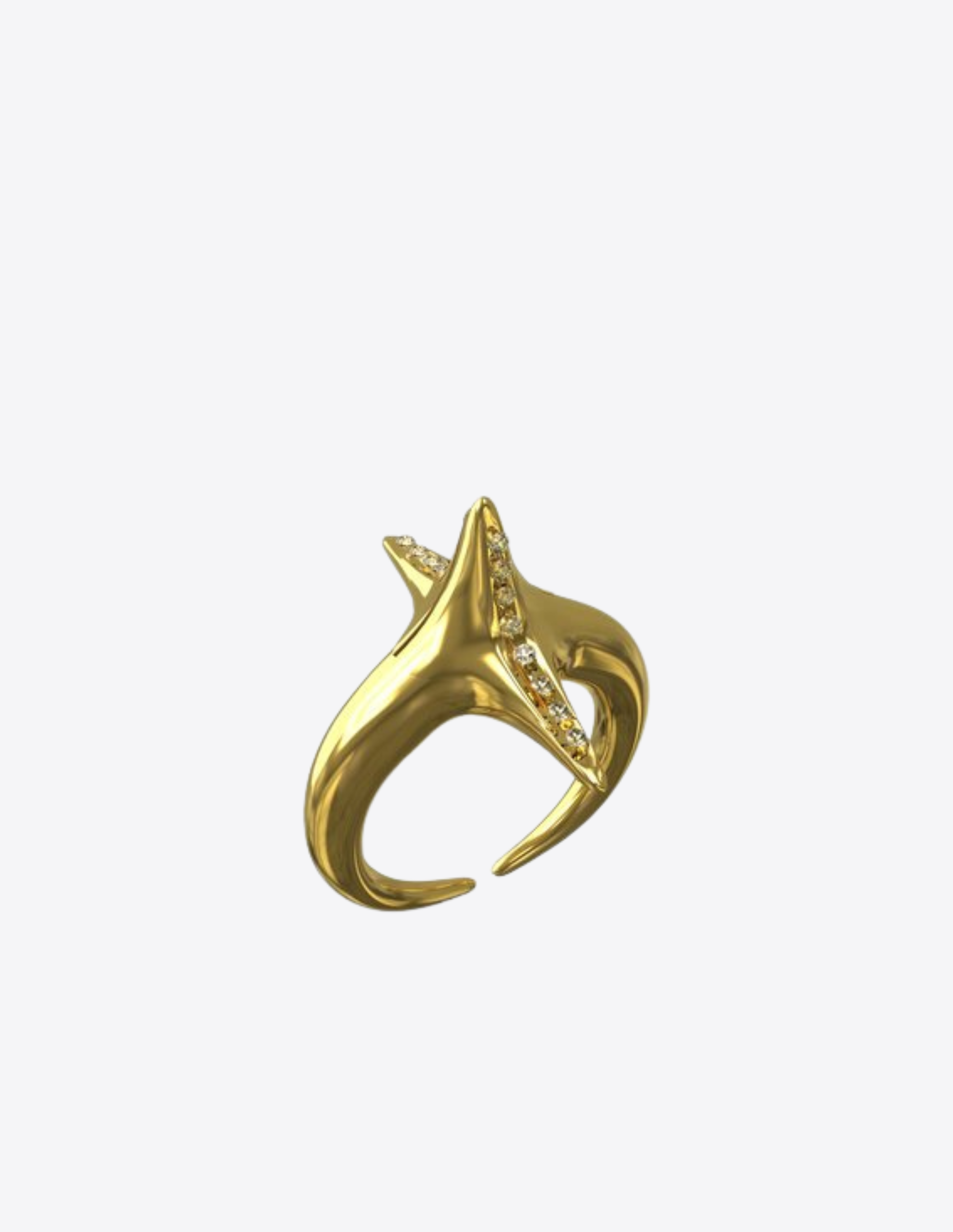 Solo Spike Ring in 18K Gold with Diamonds