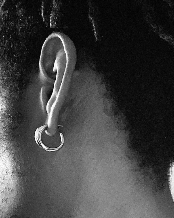 Tiny Khartoum Hoops Nude in Sterling Silver