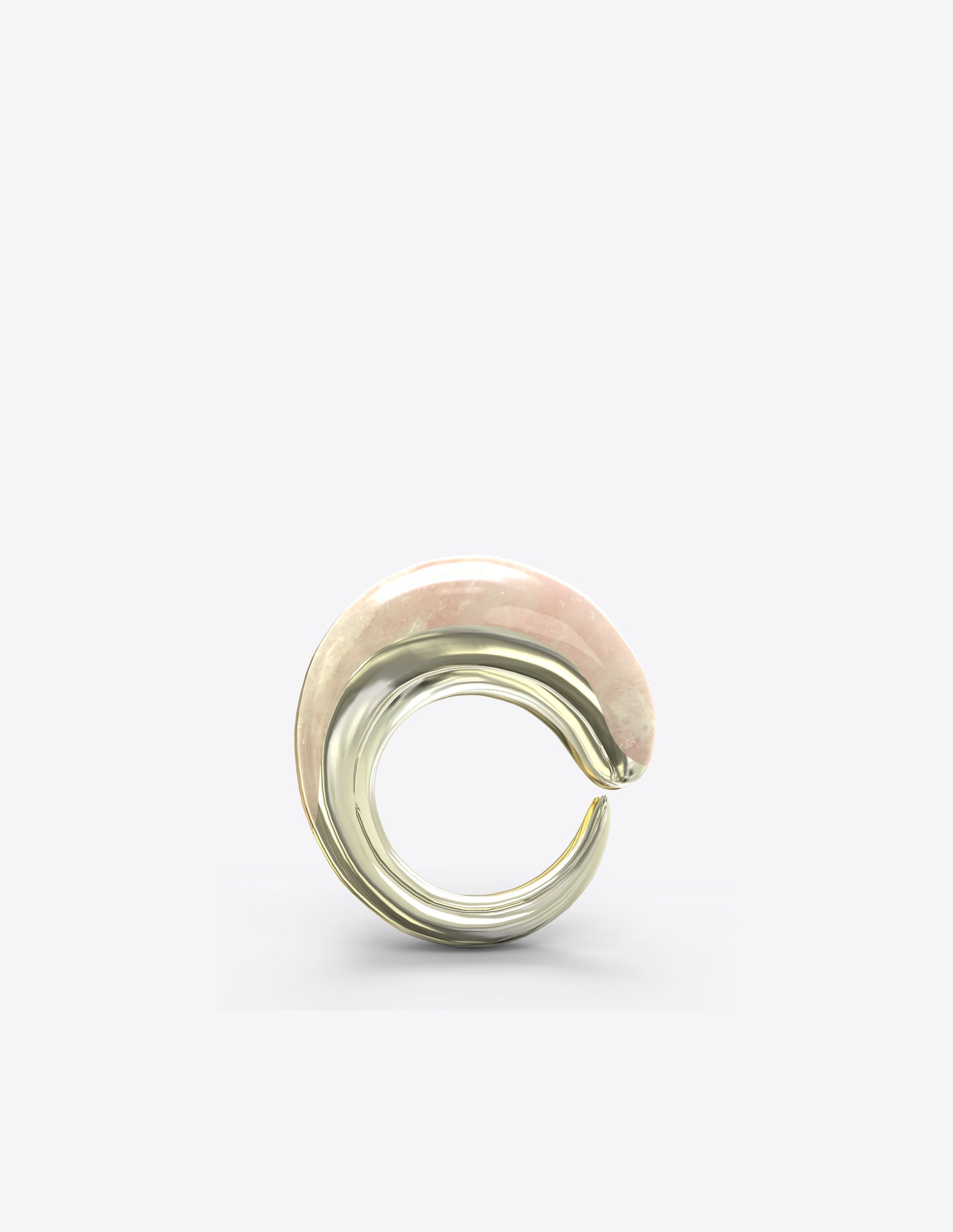 Khartoum II Ring with Rose Quartz Inlay in Sterling Silver