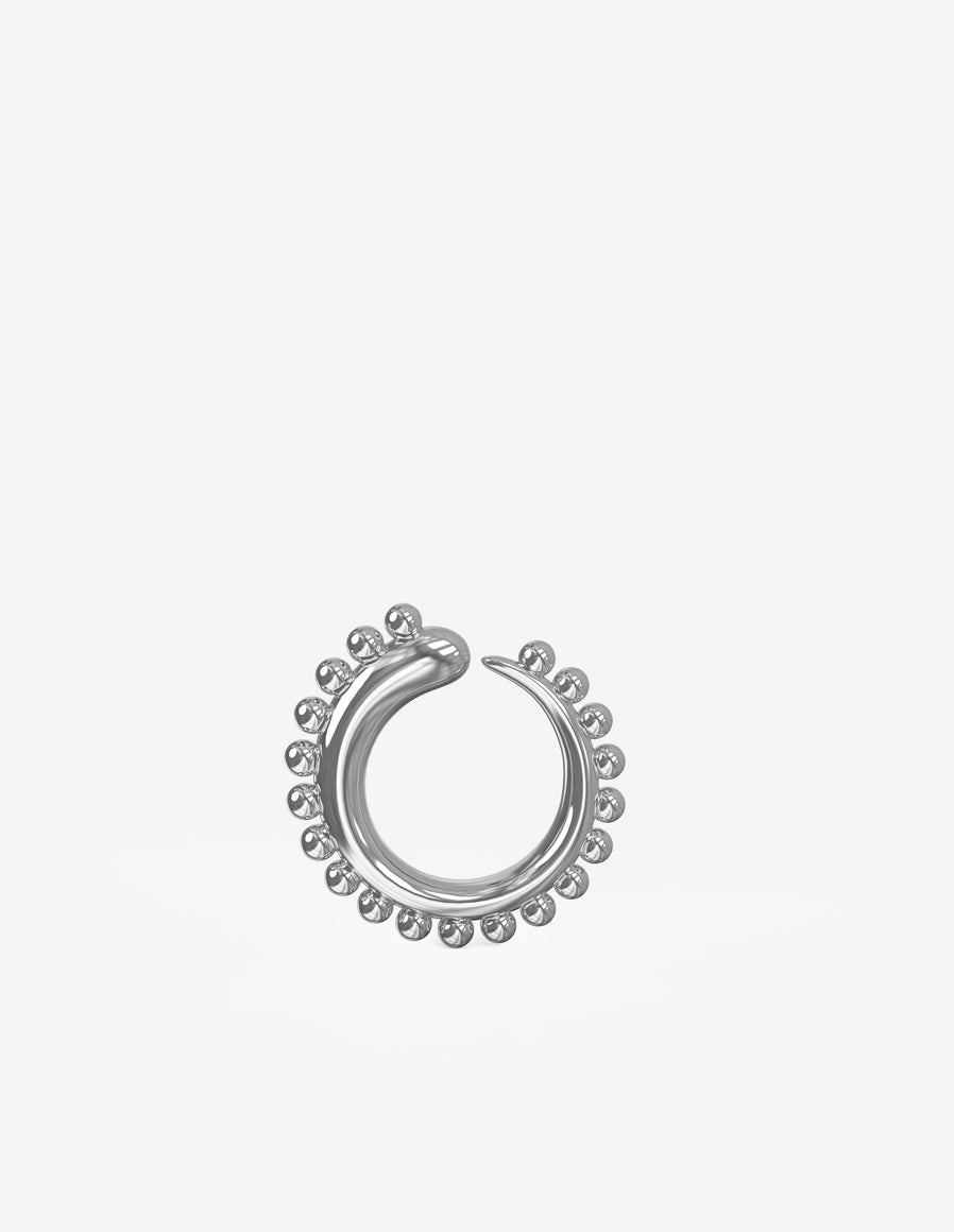 Khartoum Stacking Ring Embellished in Polished Sterling Silver