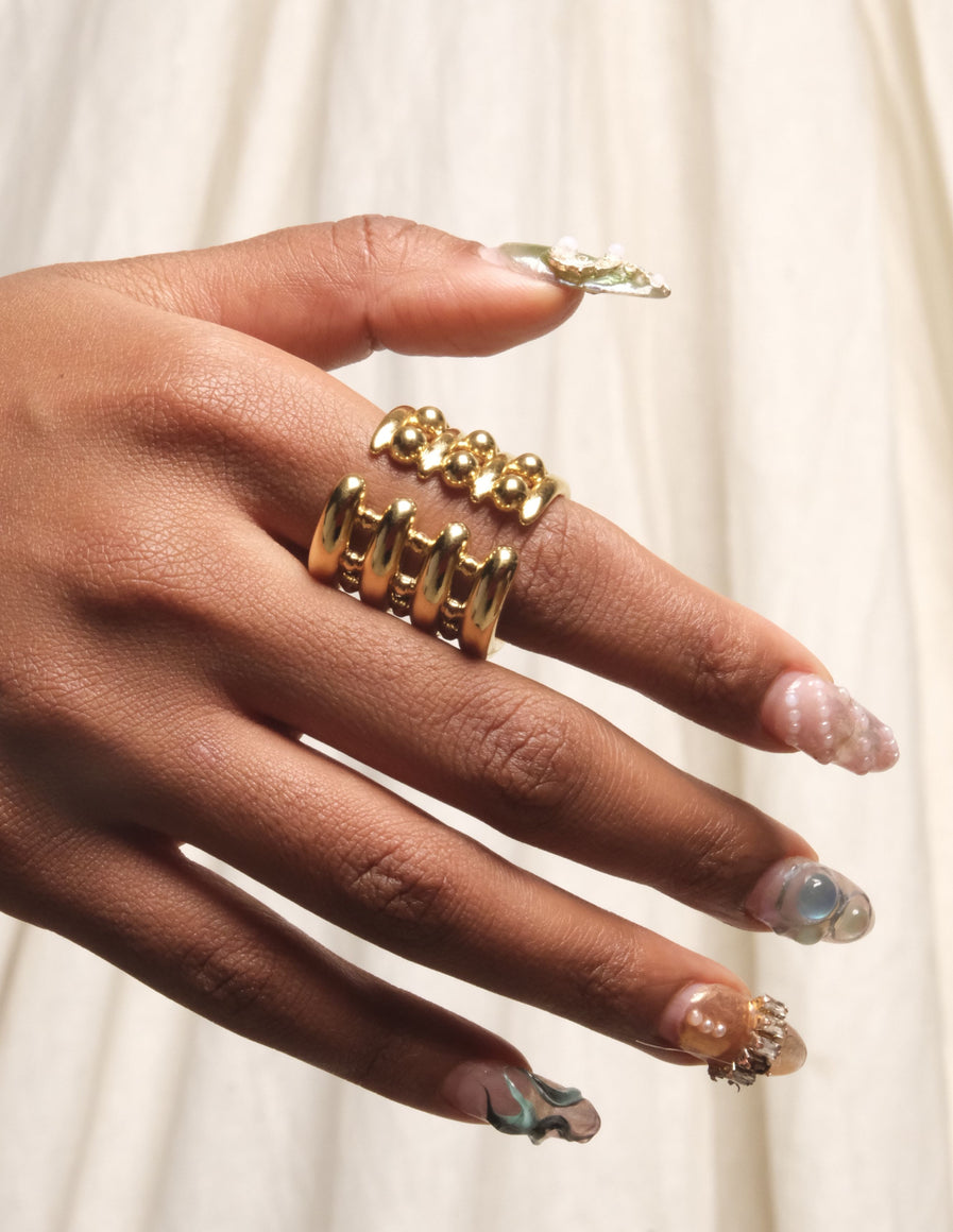 Khartoum Tower Ring in Polished Gold Vermeil