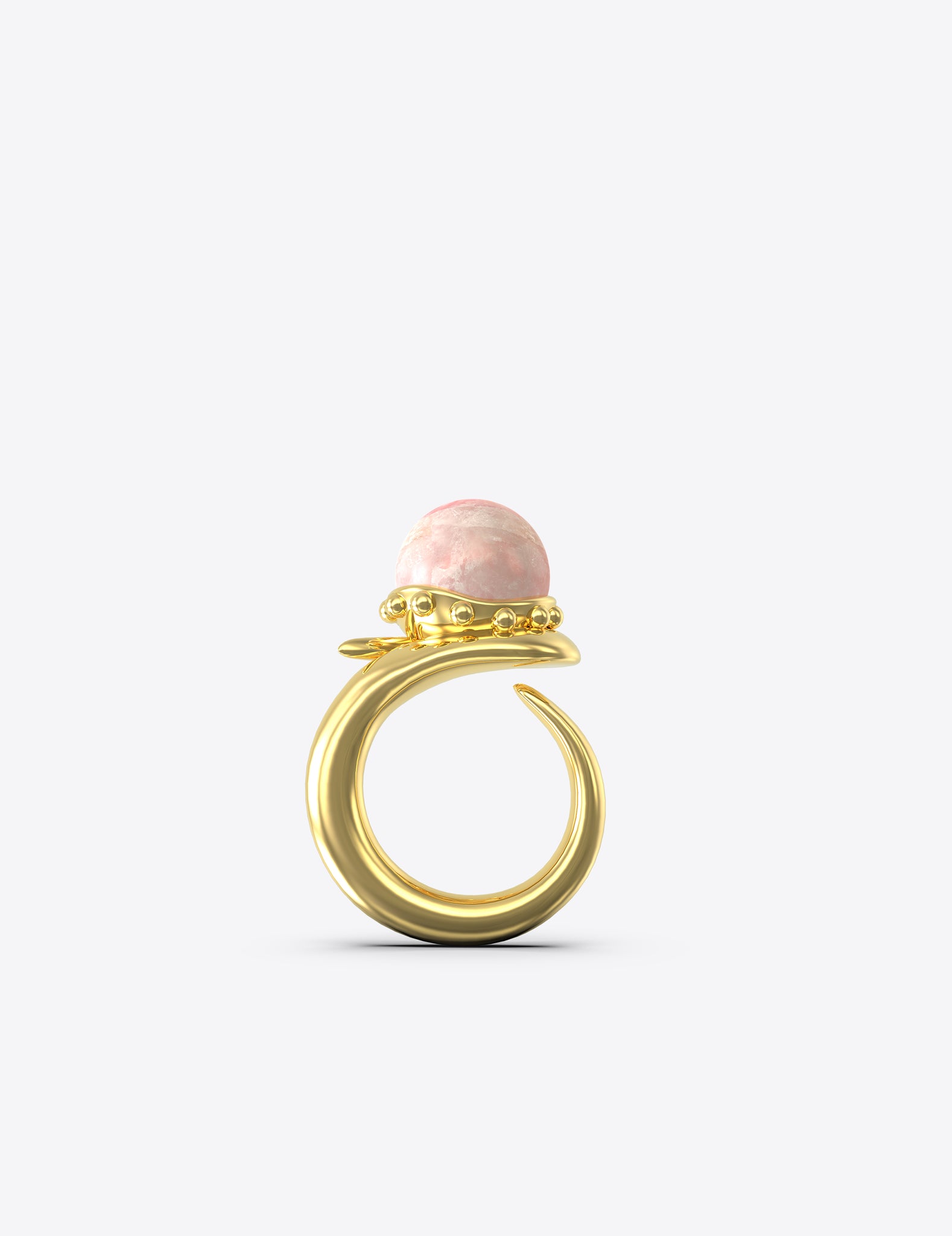 Orb Ring with Rose Quartz