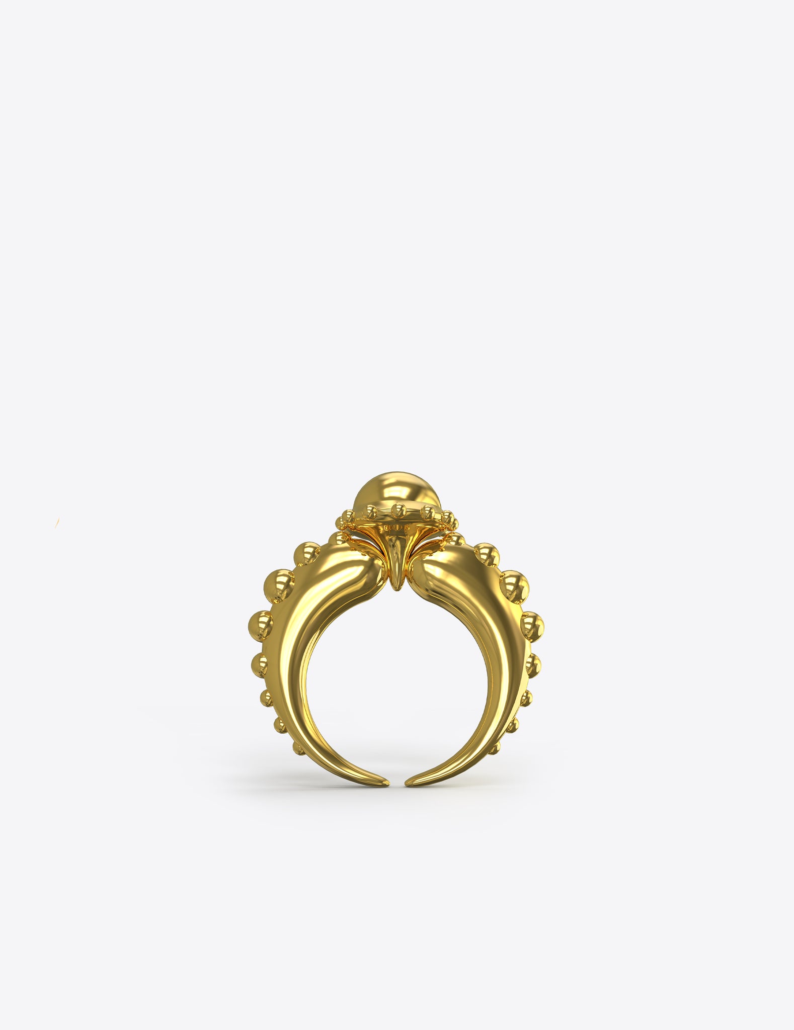 Two Talon Orb Ring in Polished Gold Vermeil
